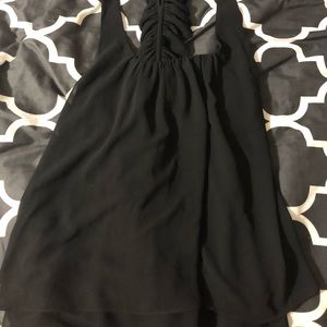 Naked zebra black tank with ruffle back!